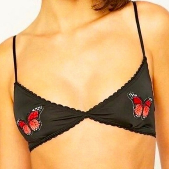 NWT Urban Outfitters x Out From Under Butterfly Appliqué Triangle Bra - Picture 2 of 4